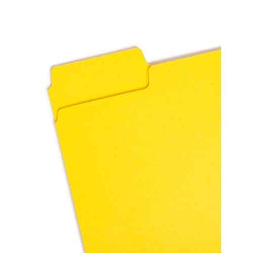 Smead SuperTab File Folder, Oversized 1/3-Cut Tab, Letter Size, Yellow, 100 per Box (11984), Pack of 1