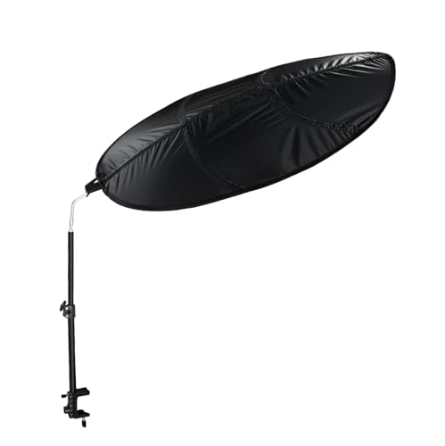 VSUNTENT Office Cubicle Shade Light Cover – Leaf Shape Anti-Glare Desk Shield (Black Leaf) with Clamp