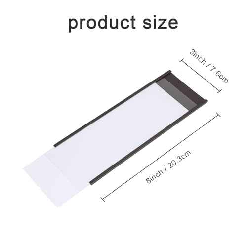 Eeoyu Magnetic Label Holders with Magnets Magnetic Data Card Holders with Clear Plastic Protectors for Metal Shelf, Whiteboard, Set of 30 (3 x 8 Inch)