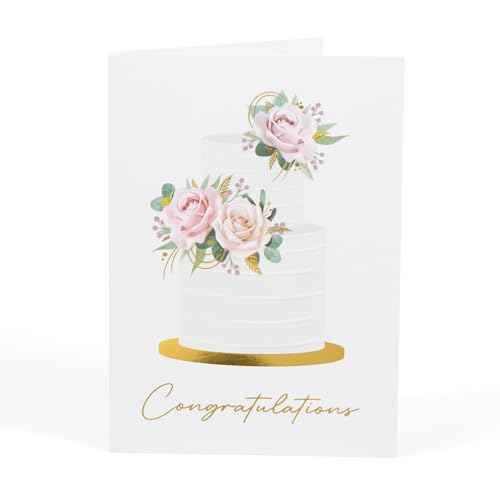 Wedding Card, Gold Foil Wedding Cards for Bride and Groom