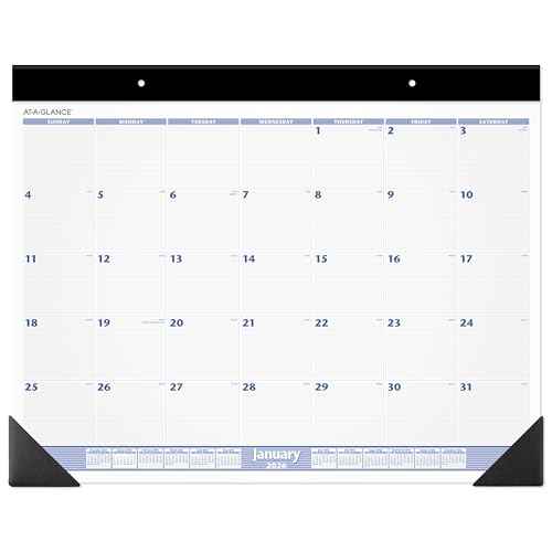 AT-A-GLANCE 2026 Desk Calendar, Monthly, Desk Pad, 24" x 19", Jumbo, Blue/Gray (SW2300026)