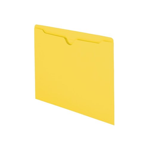 Smead File Jacket, Reinforced Straight-Cut Tab, Flat-No Expansion, Letter Size, Yellow, 100 per Box (75511)