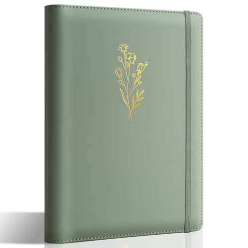 Aesthetic A5 Binder 6 Ring Refillable Notebook Planner Cover Small 0.8 Inch Loose Leaf Binder for Journaling or Collections Refillable Notebook Holder with Pocket