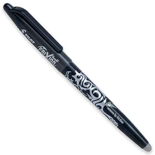 Pilot Frixion Heat/Friction Erasable Rollerball Pen FR7 - Medium Line 0.7mm Tip Nib - Wallet Pack of 3 (Black)