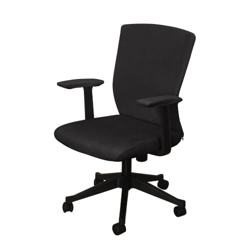 Black JIUZHEN Elastic Chair Cover with Armrests, Large (L) – Full Set