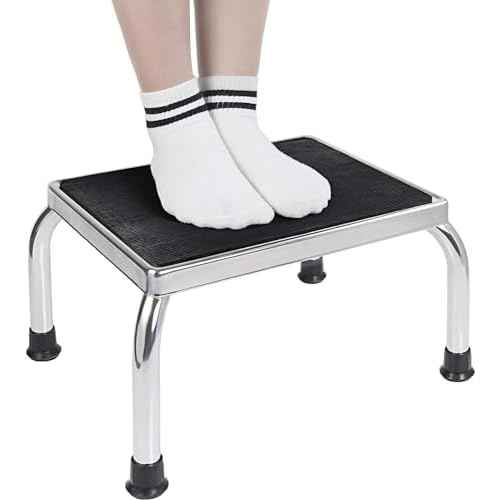 Vaunn Medical Foot Step Stool 350lbs Heavy-Duty Welded Steel Legs, Fully Welded Single Construction Frame, Anti-Skid Rubber Platform