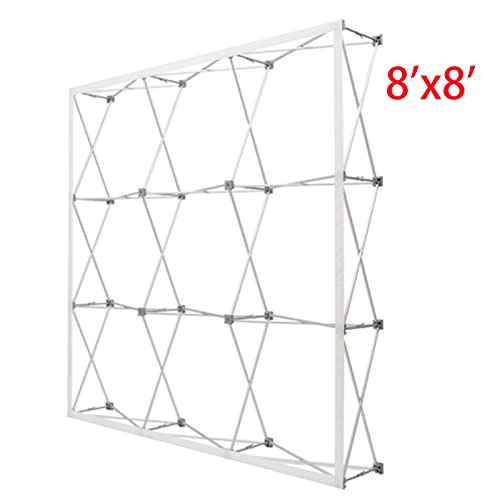 8'x8' Tension Fabric Backdrop Booth Frame Straight Pop Up Display Stand£¬with Carrying Bag for Trade Show, Booth Backdrop, Business, Events Display