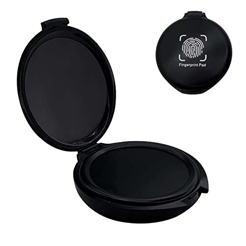 Black Fingerprint Ink Pad for Notary & Security ID - Portable Law Enforcement Stamp