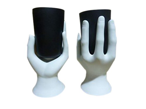 ARAD Hand Cup Pen/Pencil Holder (White/Black)