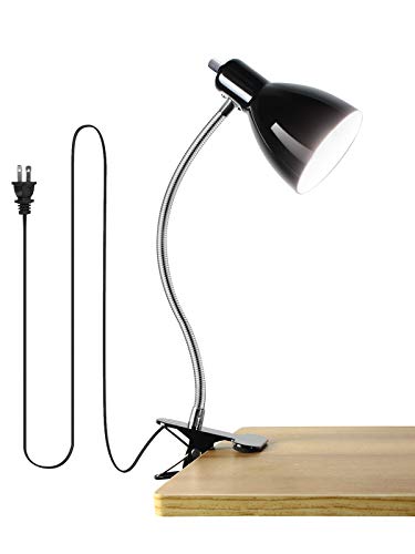 LALISU Black Desk Lamp Eye-Caring Adjustable Gooseneck Clip Light
