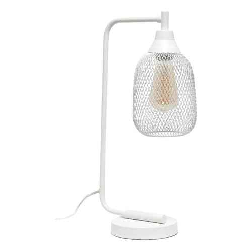 Elegant Designs LD1060-WHT Mesh Wire Table Desk Lamp, Matte White