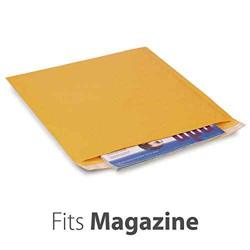 Fosmon 12x16-25 Pack #6 Kraft Bubble Mailer, Padded Shipping Envelopes for Book, Magazine, Documents