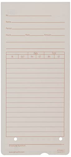 Acroprint Time Cards for ATR480 Time Clock - Pack of 50