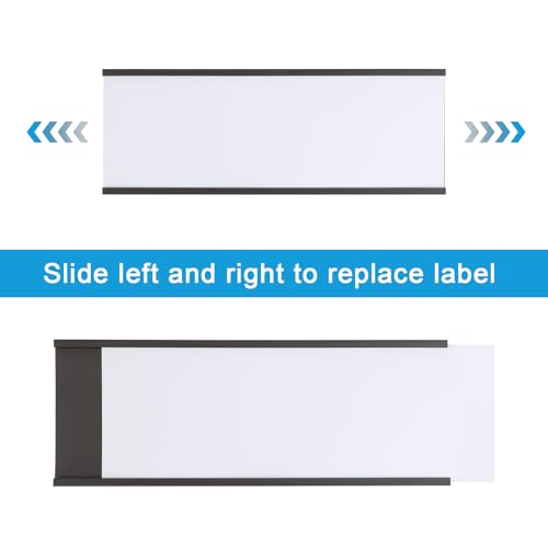 Eeoyu Magnetic Label Holders with Magnets Magnetic Data Card Holders with Clear Plastic Protectors for Metal Shelf, Whiteboard, Set of 30 (3 x 8 Inch)
