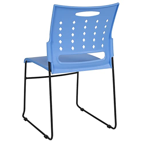 Flash Furniture HERCULES Series 881 lb. Capacity Blue Sled Base Stack Chair with Air-Vent Back