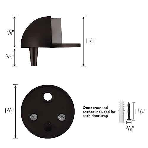 Dome Door Stop Wall Protectors with Rubber Stopper ? Oil Rubbed Bronze Floor Mounted Door Stoppers 10-Pack ? Design House, 188359