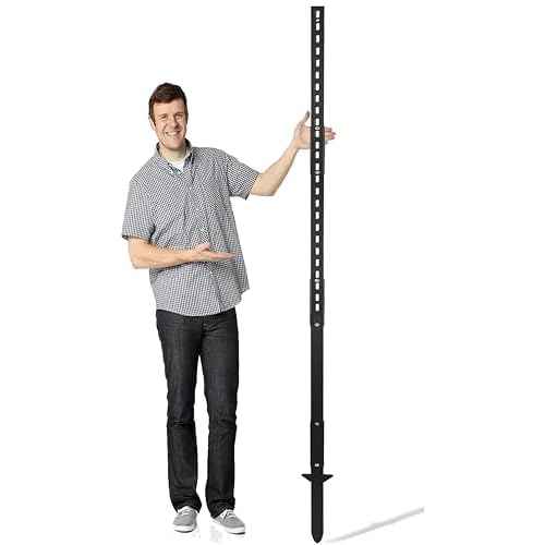 1 Pcs 6 Ft Traffic Road Street Sign Post Stakes Driveway Stand Heavy Duty Metal for Outdoor Lawn Yard Fence Parking Stop Outside Fits Signs 10 to 18 Inch Adjustable Black