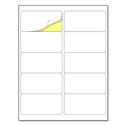 (2" x 4") 200 Sheets, Printable White Sticker Labels, Laser/Inkjet Printing - Matte, 10 per Page