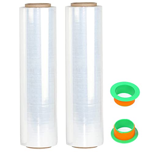 CHUANGSEED 2-Pack Clear Stretch Wrap Film 18" x 1000 Feet Heavy Duty