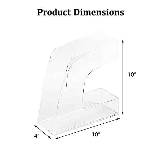 Mouchoi Magazine File Holder Transparent, Stylish Hollow Out Folder Holder, Acrylic File Folder Organizer, 2 Pack