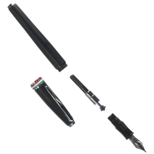 Monteverde USA Aldo Domani Italia Fountain Pen Matte Black - Stub Nib - Luxury Writing Pen - Italian Design - JoWo Stainless Steel Nib - Smooth Ink Flow - Refillable - Gift Box Included