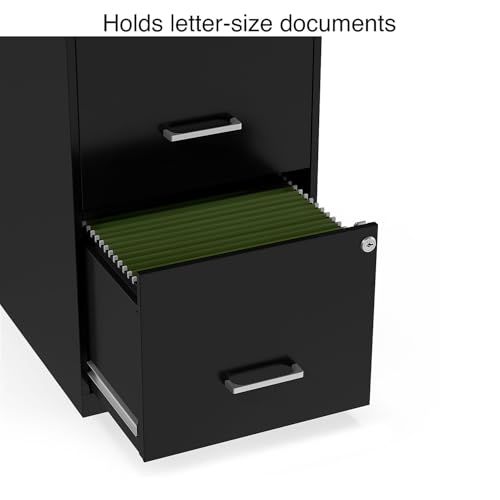 Staples Black 2-Drawer Vertical File Cabinet Lockable Letter Size 1 Pack
