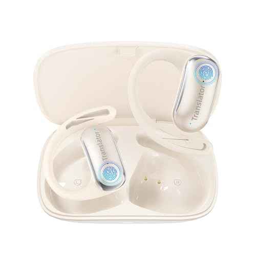AI Translator Earbuds Translation Earbuds Real-Time 98% Accuracy 0.5s Response |Lifetime Free Offline Translation(8 Languages) & Online Translation(144 Languages) AF56 Beige