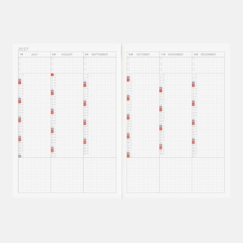 Hobonichi Techo 2027 Cousin A5 Daily & Weekly Planner - English Edition, Jan Start
