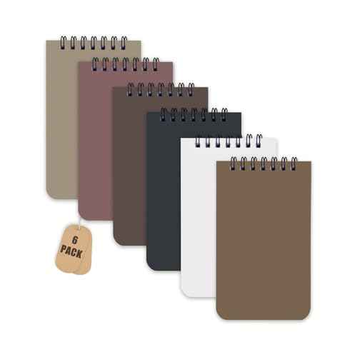 6 Pack Small Pocket Notebook Small 3x5 Spiral Notepads With Lined Pages, Small Top Spiral Notebook Little Mini Memo Steno Note Pads for Outdoor Home Office College School