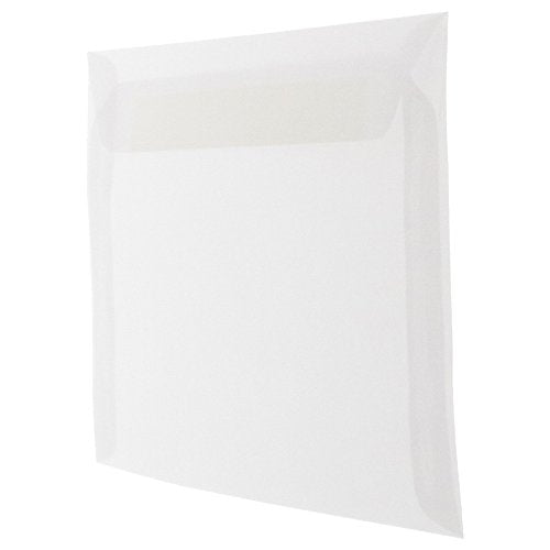 JAM Paper 9 x 12 Clear Translucent Vellum Envelopes Pack of 50