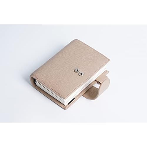 Moterm Companion Traveler's Notebook Cover - Upgraded Design with Back Pocket (Passport Size, Pebble-Taupe)