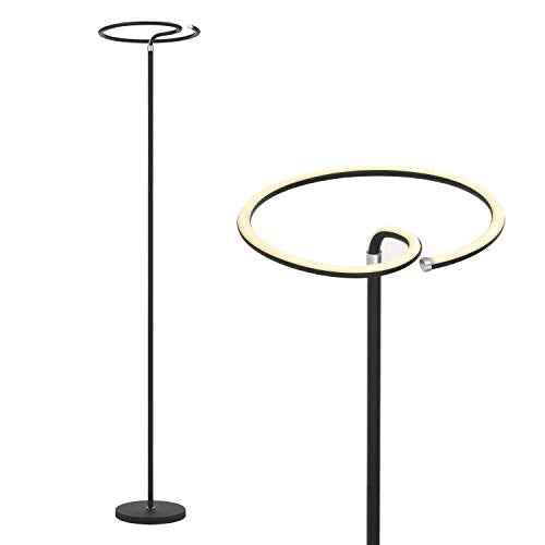 Floor Lamp LED Modern Torchiere 3 Color Temperatures Super Bright Floor Lamps Tall Stand Pole Light Soft Touch Control Child Pet Safe Living Room Bedroom Office Black