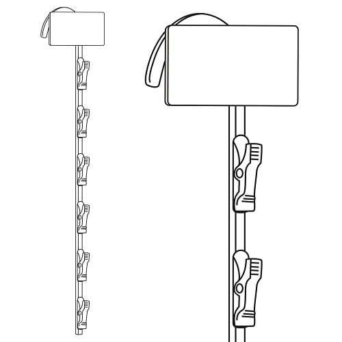Metal Merchandising Strip 6 Stations MS-16, Pack of 10 | Clip Strip Powder Coated Steel Wand Retailer Strip | 17" Long
