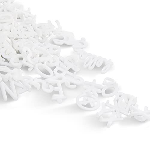 C CRYSTAL LEMON 394-Piece Letter Board Letters ? 3/4-Inch White Letters, Numbers & Symbols ? Felt Board Accessories for Changeable Message Boards
