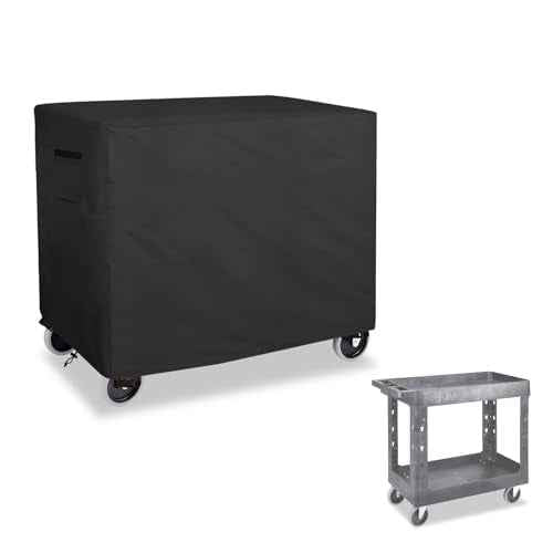 Bitubi Service Cart Cover for 500-Pound Capacity Service Utility Cart,Heavy Duty Waterproof Utility Cart Cover - 35''L x 18.5''W x 31''H(Black)