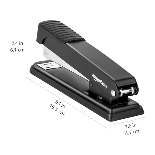 Amazon Basics Full-Strip Metal Office Stapler 20-Sheet Capacity 3-Pack Black