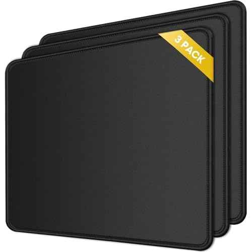 3 Pack Mouse Pad, Ultra-Smooth Gaming Mousepad,with Non-Slip Rubber Base Washable Computer Mouse Pads Mouse Mat for Laptop Office & Gaming 10.2¡°x8.3¡± Black