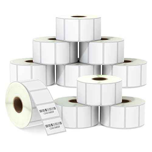 BETCKEY - 1.5" x 1" (38 mm x 25 mm) All Purpose & Address Labels Compatible with Zebra & Rollo Label Printer,Premium Adhesive & Perforated [10 Rolls, 13000 Labels]
