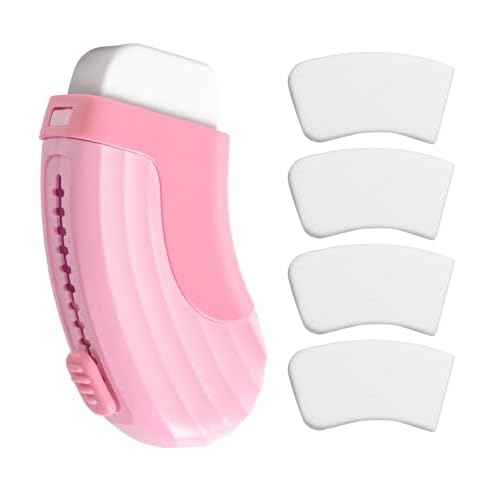 4+1 Pack Rubber Erasers Sliding Retractable Eraser, Large White Erasers for School Office Art Drawing Pencil Eraser for Kids- Pink