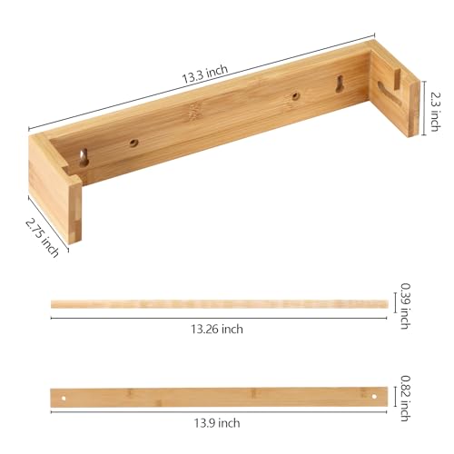 12-Inch Wooden Kraft Paper Roll Dispenser Wall Mount for Art & Kitchen Use