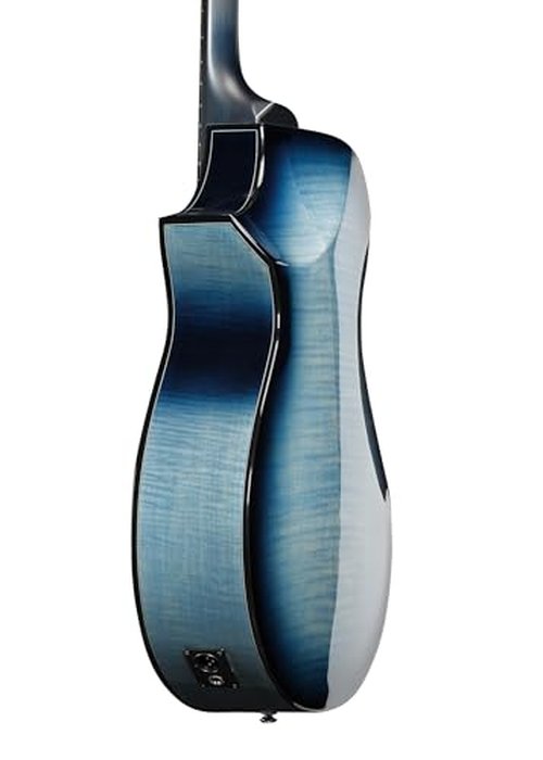 Ibanez AEWC400 AEW Acoustic-Electric Guitar - Indigo Blue Burst High Gloss Bundle with Gig Bag, Strap, D'Addario Strings, Picks, Austin Bazaar Instructional DVD, and Polishing Cloth