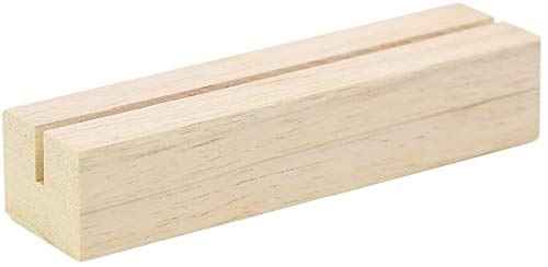 UNIQOOO 50 Pack Oak Wood Table Number Stands | 1/8” Thick Acrylic Sign Holders | Display Stands | Place Card Holder, Perfect for Retail Shop Wedding Dinner Party, Events Decoration, Retail Shop