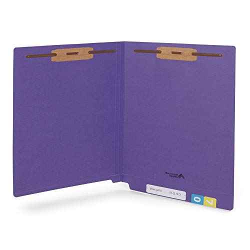 Blue Summit Supplies 50 Full End Tab Purple File Folders With Fasteners, Letter Size, Two Prongs, 50 Pack