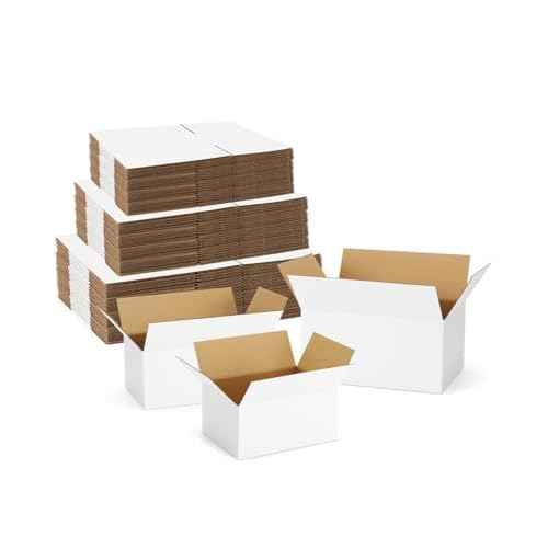 Assorted-Sizes-Shipping-Boxes-45-Pack: 8x6x4 & 9x6x4 & 10x7x5 Small-Shipping-Boxes-Mailers, White Corrugated-Cardboard-Boxes-for-Packing-Small-Business Mailing
