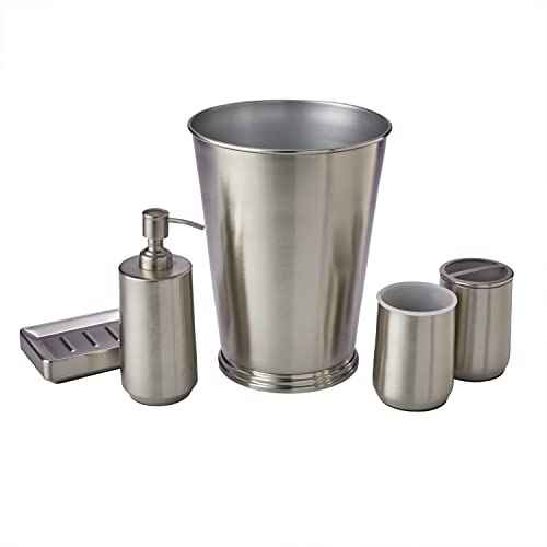 SKL Home by Saturday Knight Ltd. Roche Waste Basket, Stainless Steel, Wastebasket