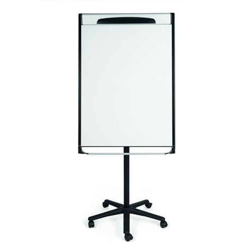 MasterVision Magnetic Platinum Dry Erase Mobile Presentation Easel, Board Size 27.5" x 39", Black/Silver (EA48066720)