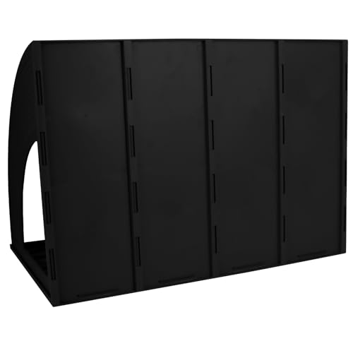 SAYEEC Black 4-Compartment Magazine Holder – Sturdy Plastic Desktop File Organizer