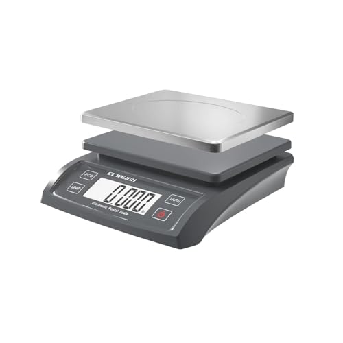 Gray Postal & Kitchen Scale 30kg/1g with Stainless Steel Plate, Battery & Auto Functions