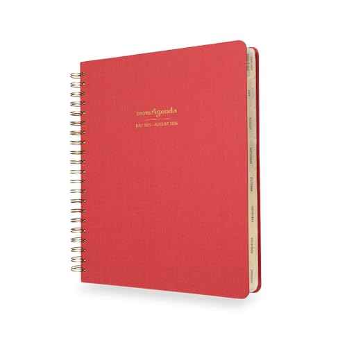 momAgenda 2024-2025 School Year Home Office Edition Oversized Day Planner - 12 Month Calander with Waterproof Bookcloth Cover (July 2025-August 2026) (Sunset Orange)