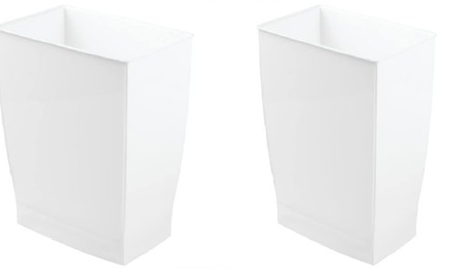 iDesign Spa Mono Rectangular Trash Can, Waste Basket for Bathroom, Kitchen, Office-Set of 2, 2 Count